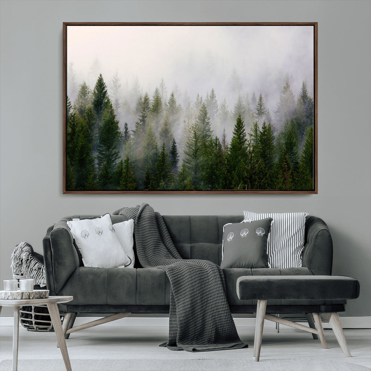 Forest Wall Art Canvas Print | Foggy Forest Wall Art | Pine