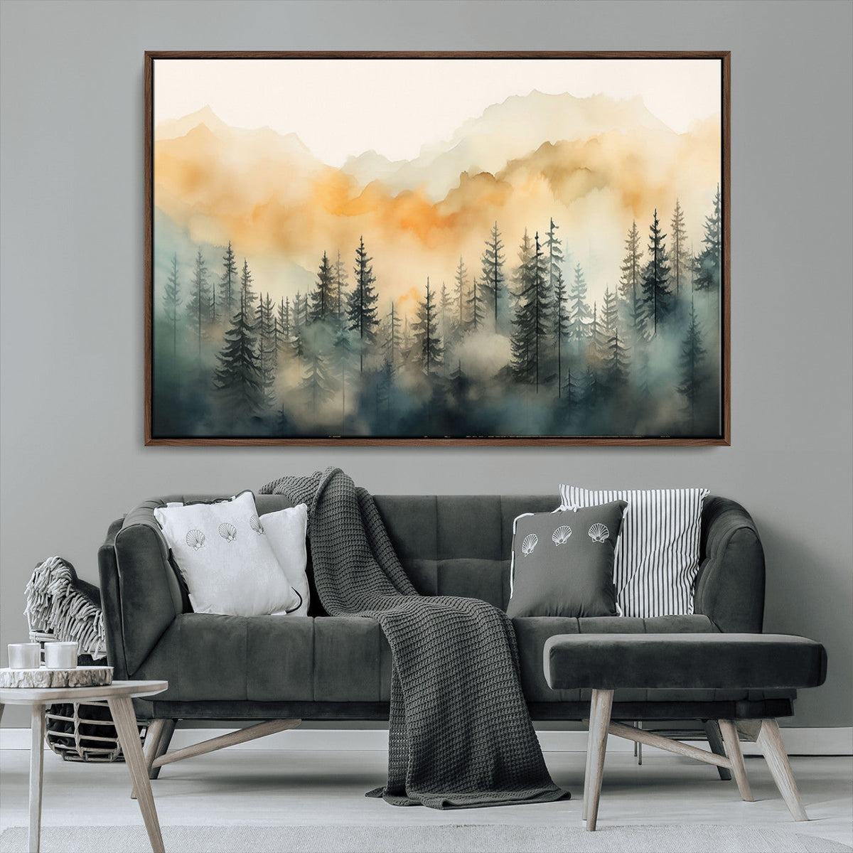 Abstract Forest Print - Mountain Wall Art | Autumn Landscape