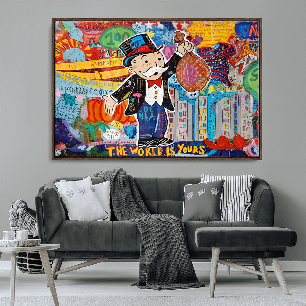 Pop Art Monopoly Man Canvas Wall Art Print - Bold and