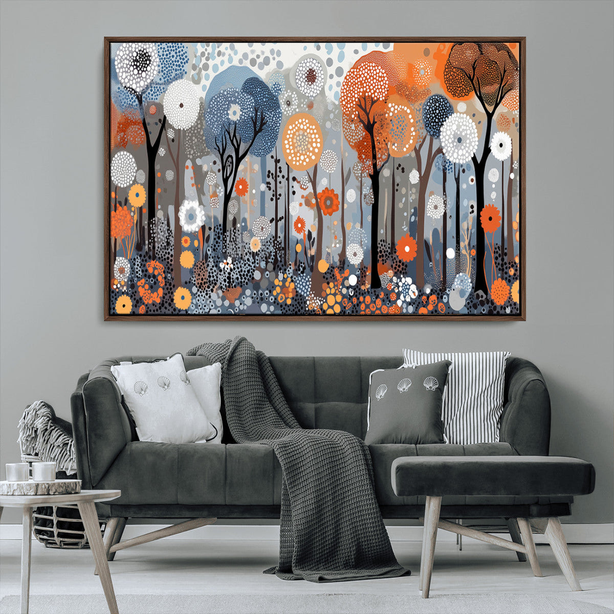 Abstract Winter Landscape Canvas Wall Art Print - Large