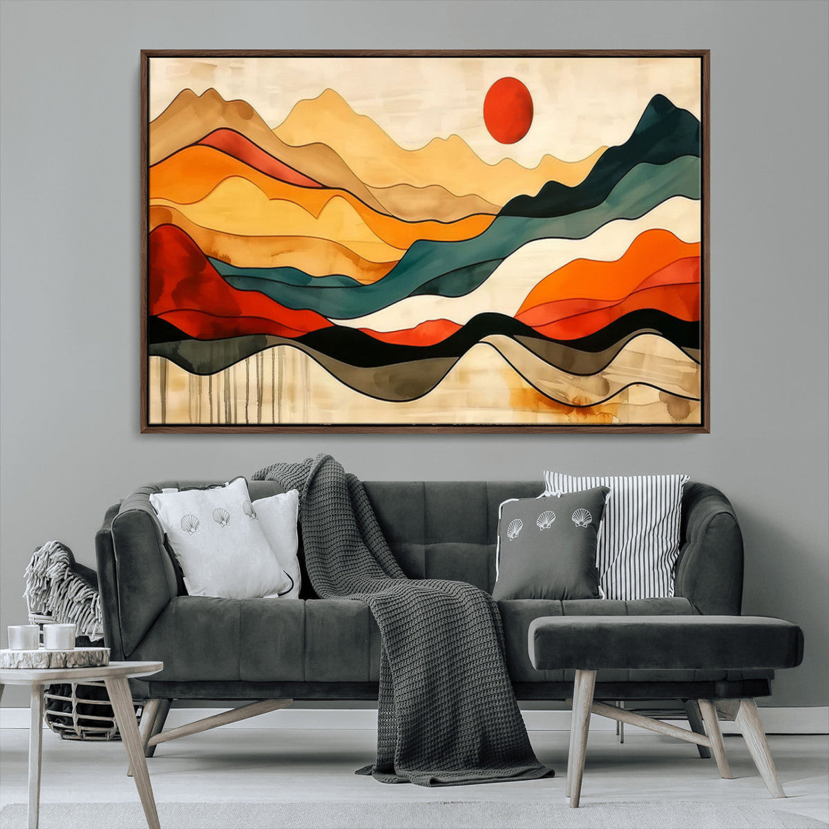 Mid Century Wall Art Print - Abstract Woodland Print -