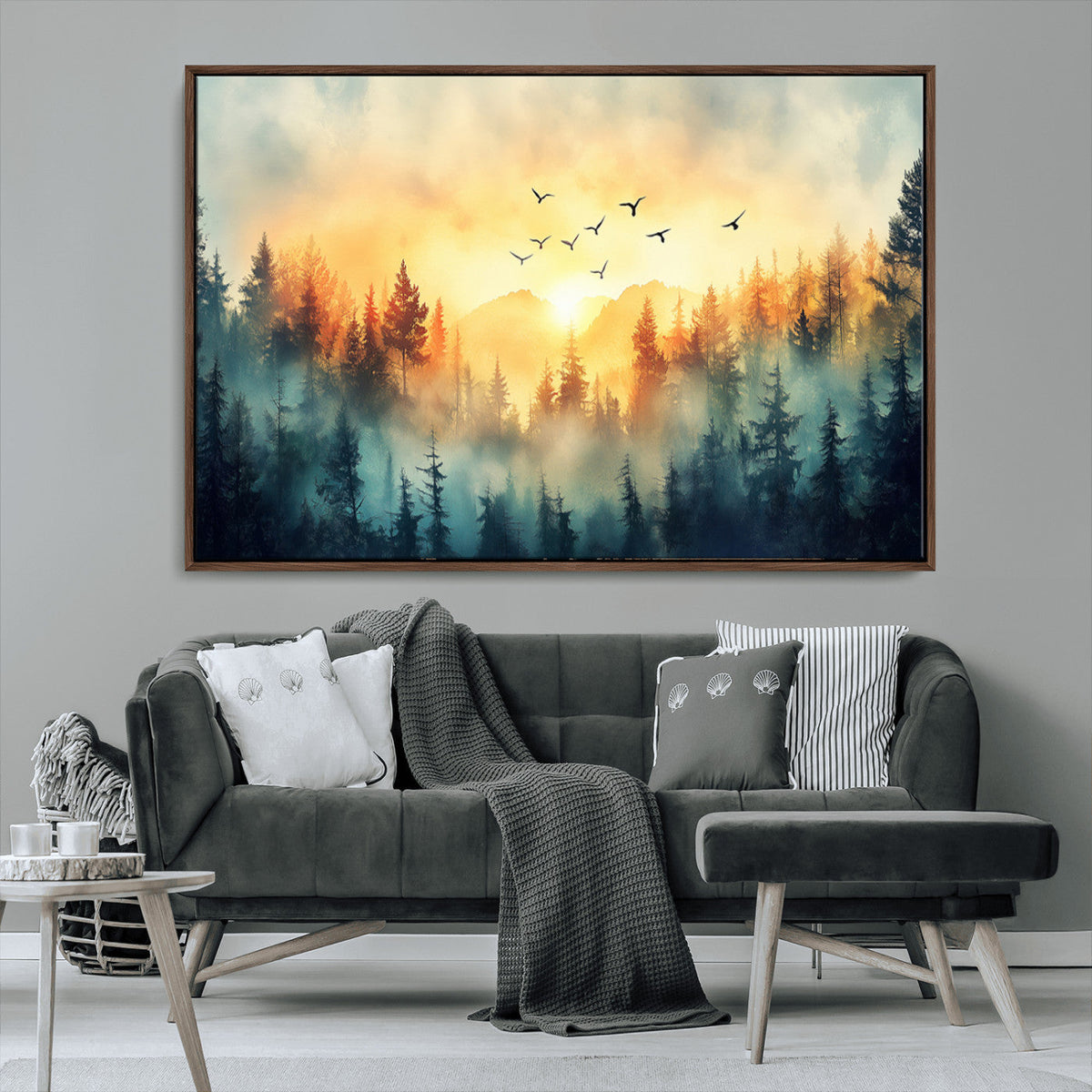 Abstract Forest Wall Art Print- Serene Nature Canvas Print