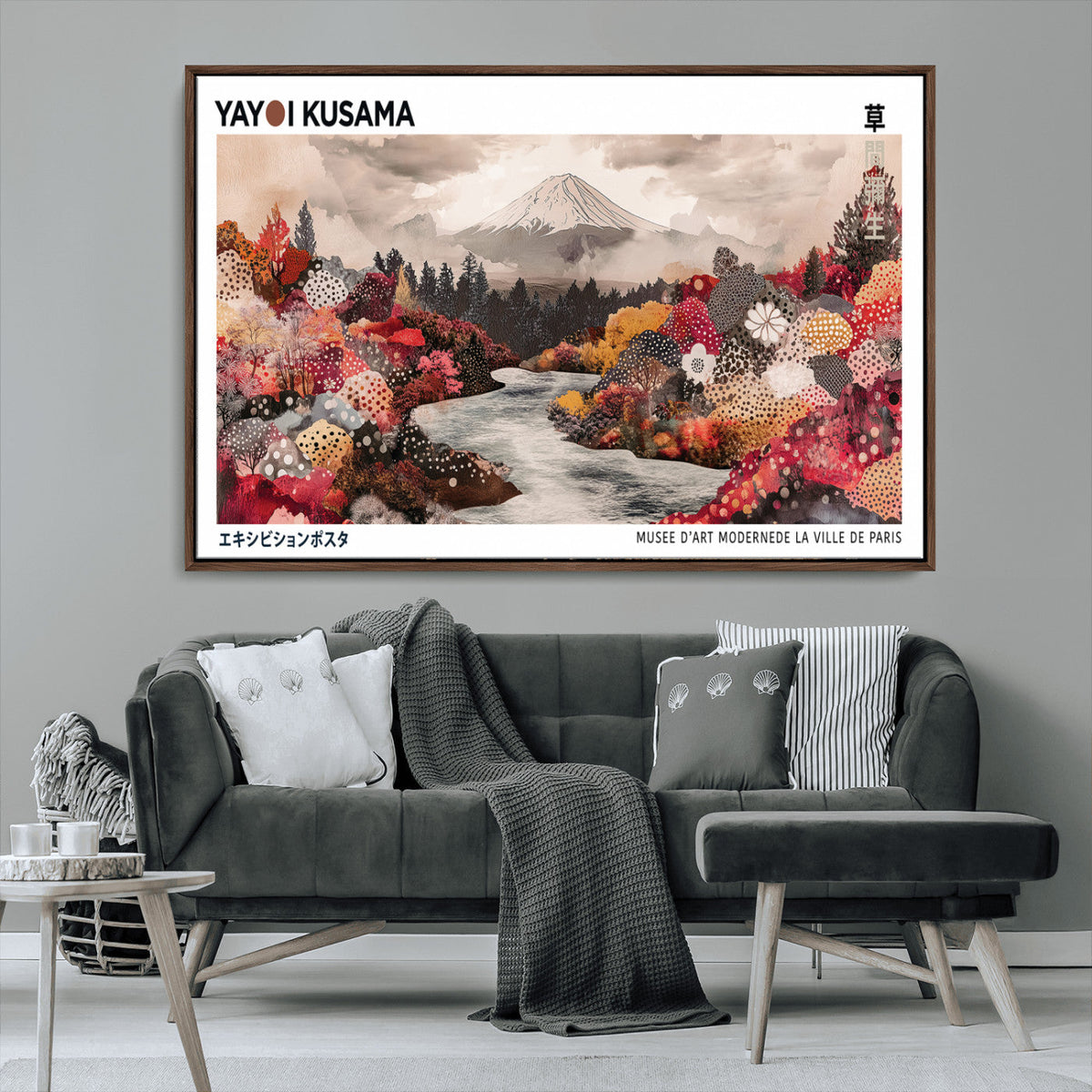 Yayoi Kusama Wall Art Canvas Print – Framed Large Abstract