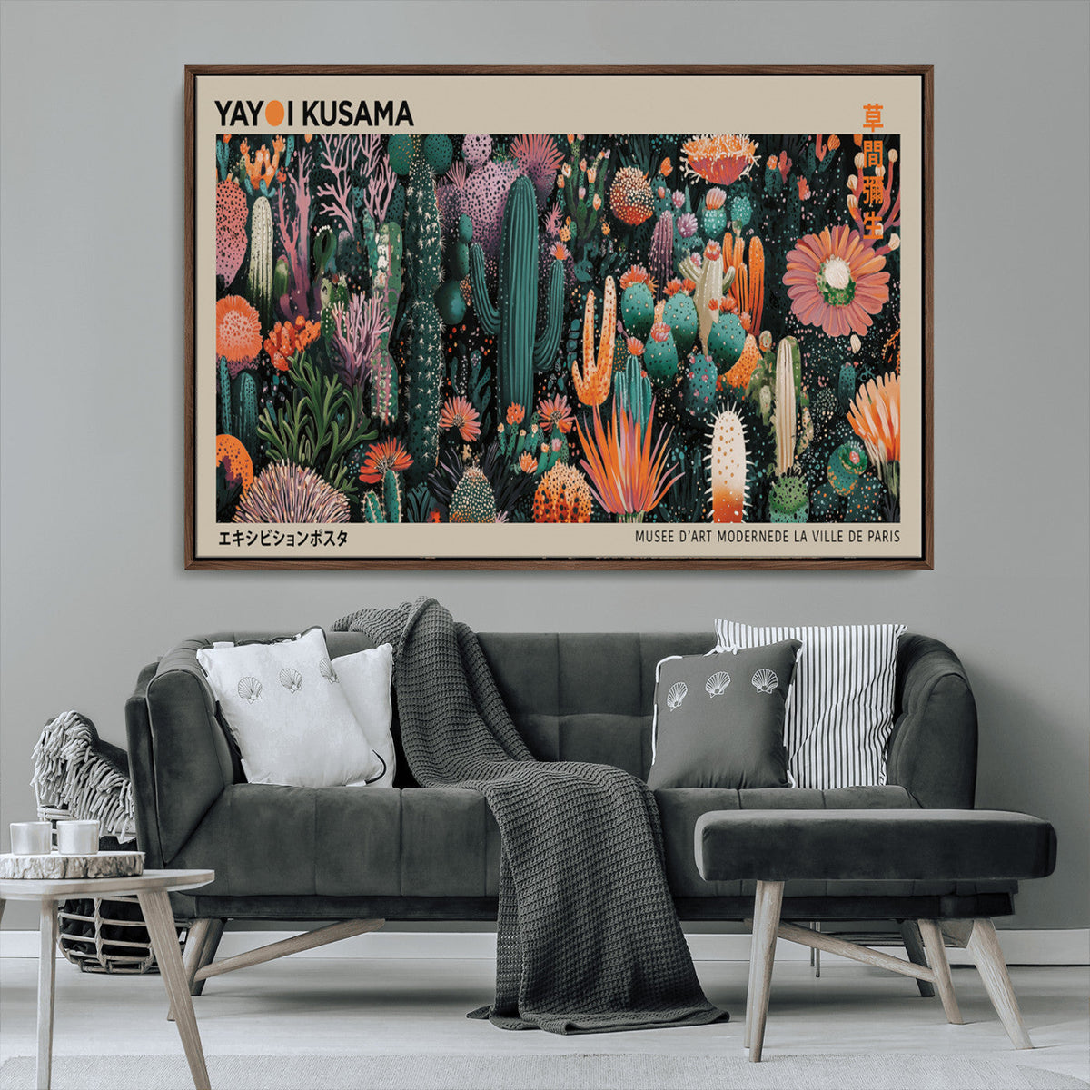 Yayoi Kusama Art Print Canvas – Abstract Mount Fuji Japanese