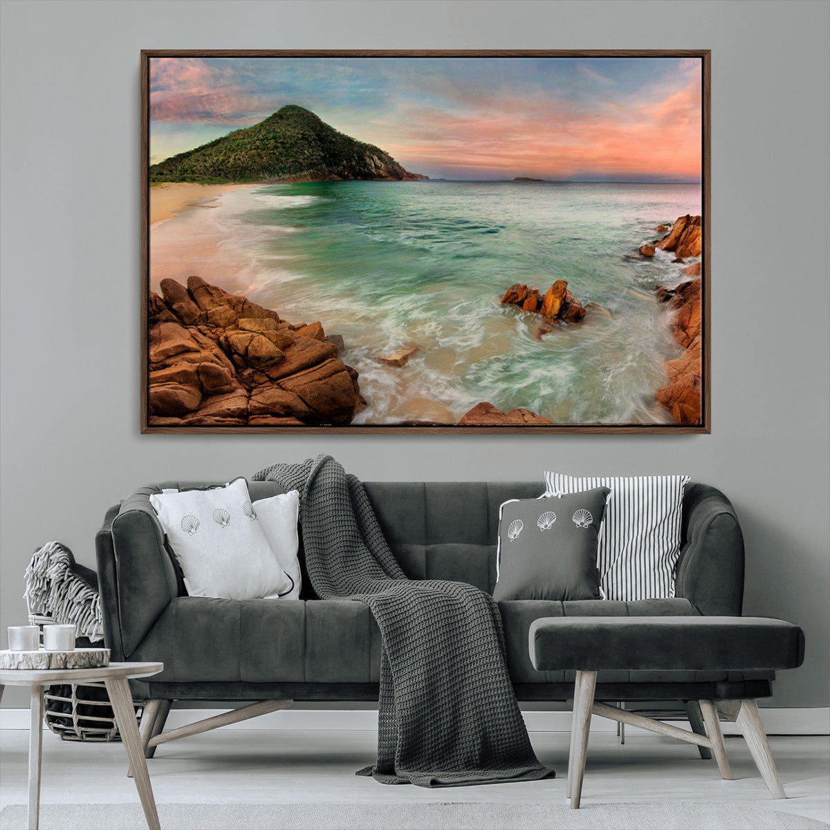 Coastal Landscape Wall Art Canvas Print – Rocky Shore and