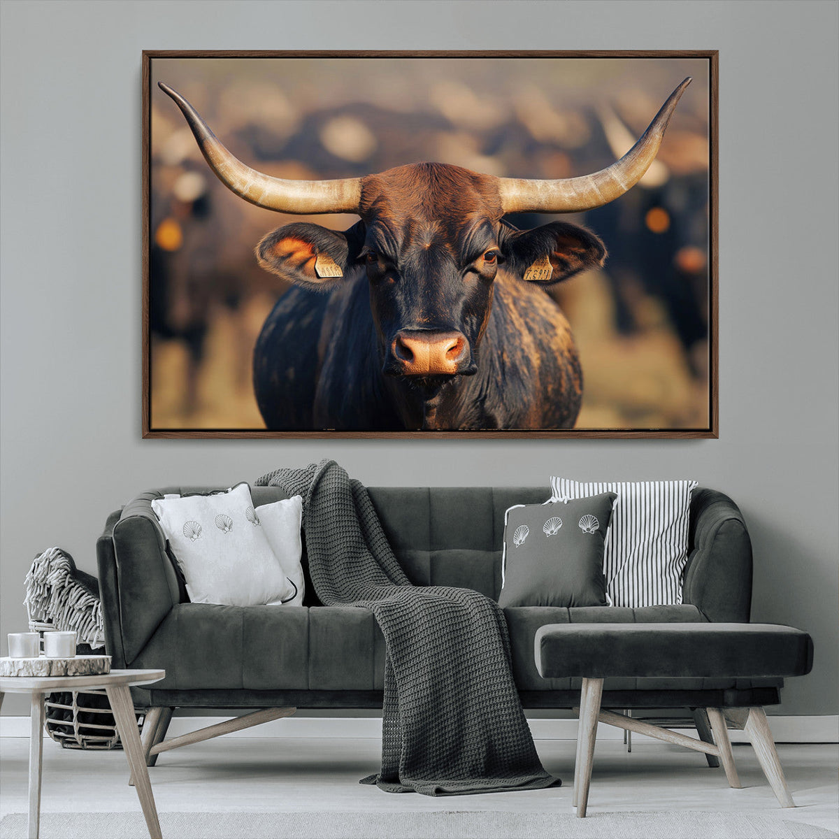 Majestic Texas Longhorn Bull Rustic Farm Animal Strong
