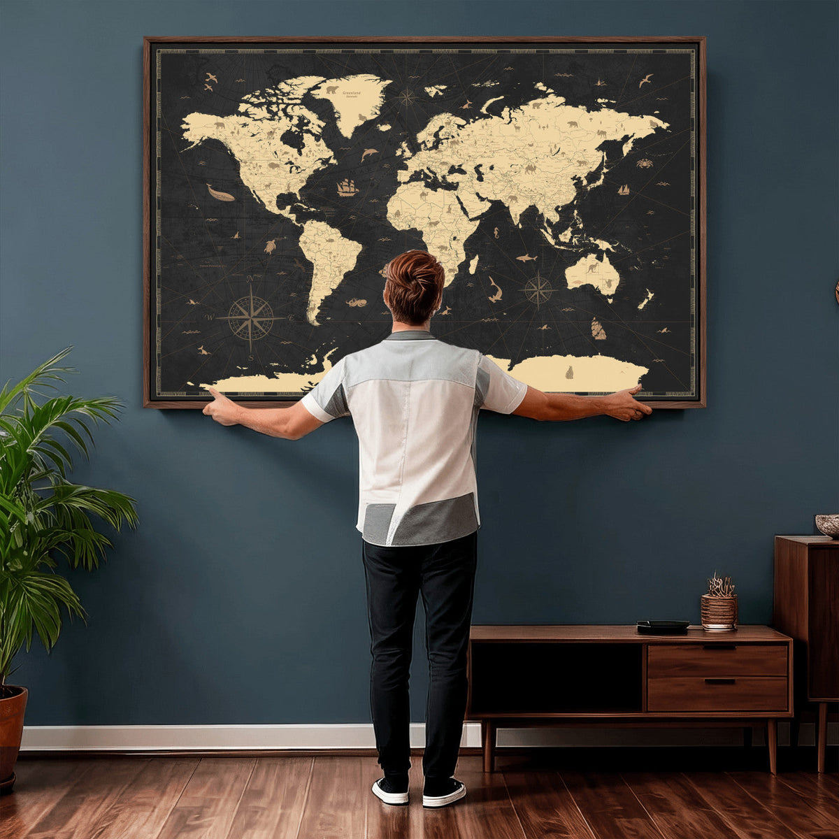 World Map Canvas Print – Detailed Map of the World Wall Art