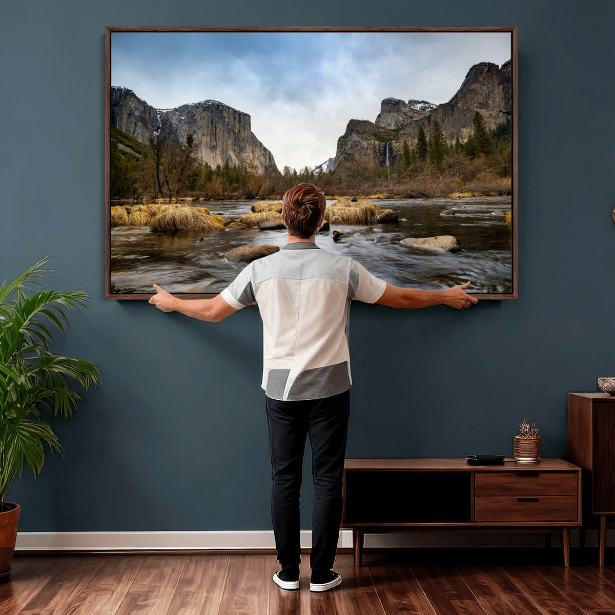 Yosemite Valley Mountain Landscape Wall Art Canvas Print,