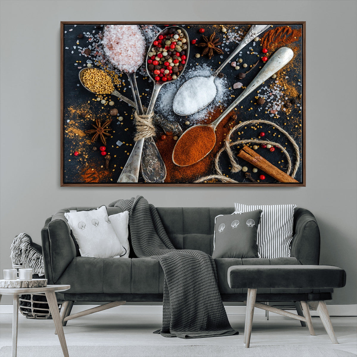 Spices and Seasonings Canvas Wall Art – Colorful Triptych