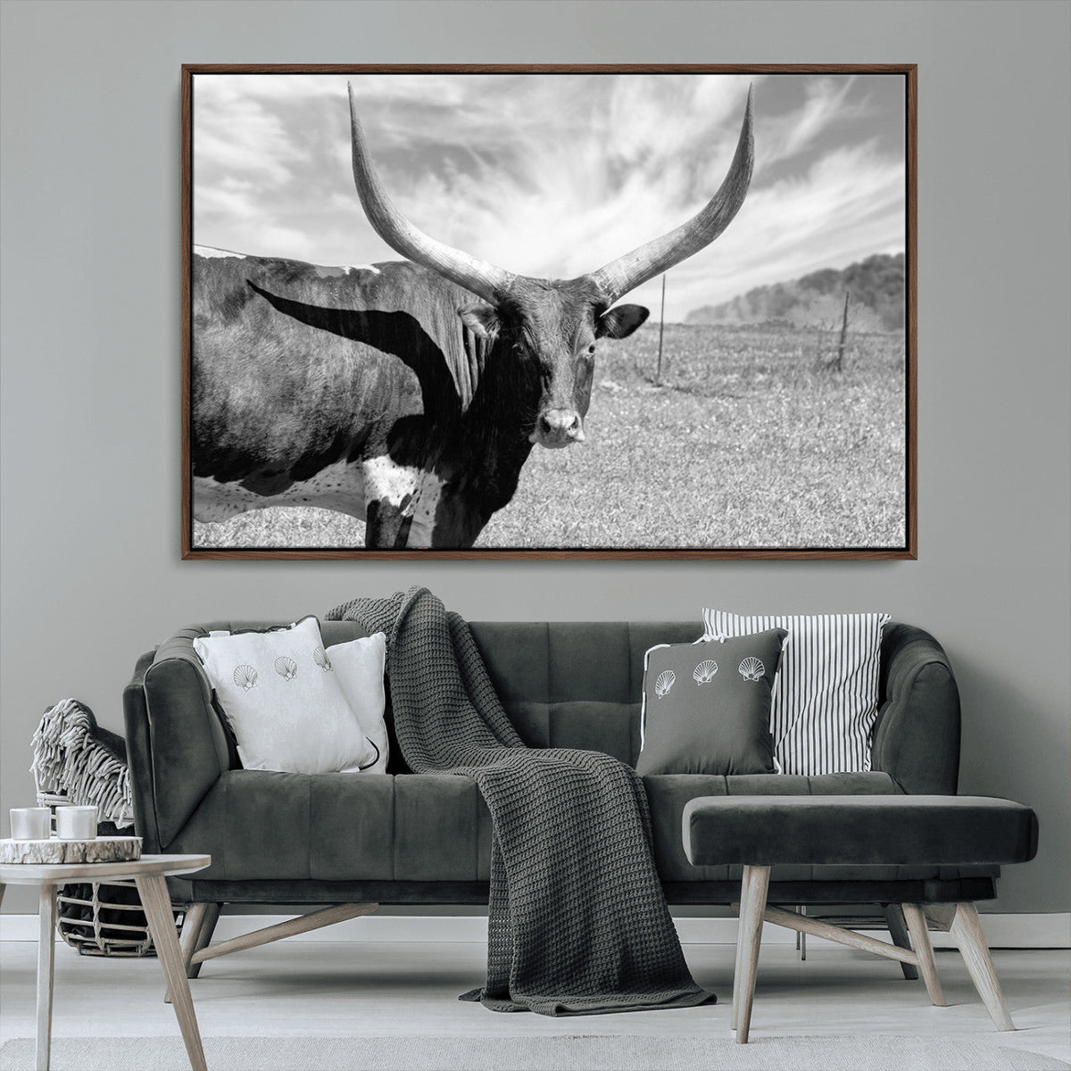 Cattle Wall Art Longhorn Cow Canvas Print