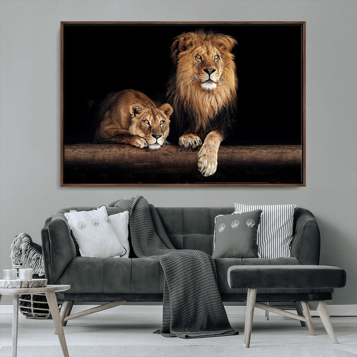 Lion Canvas Wall Art – Majestic Animal Print Artwork for