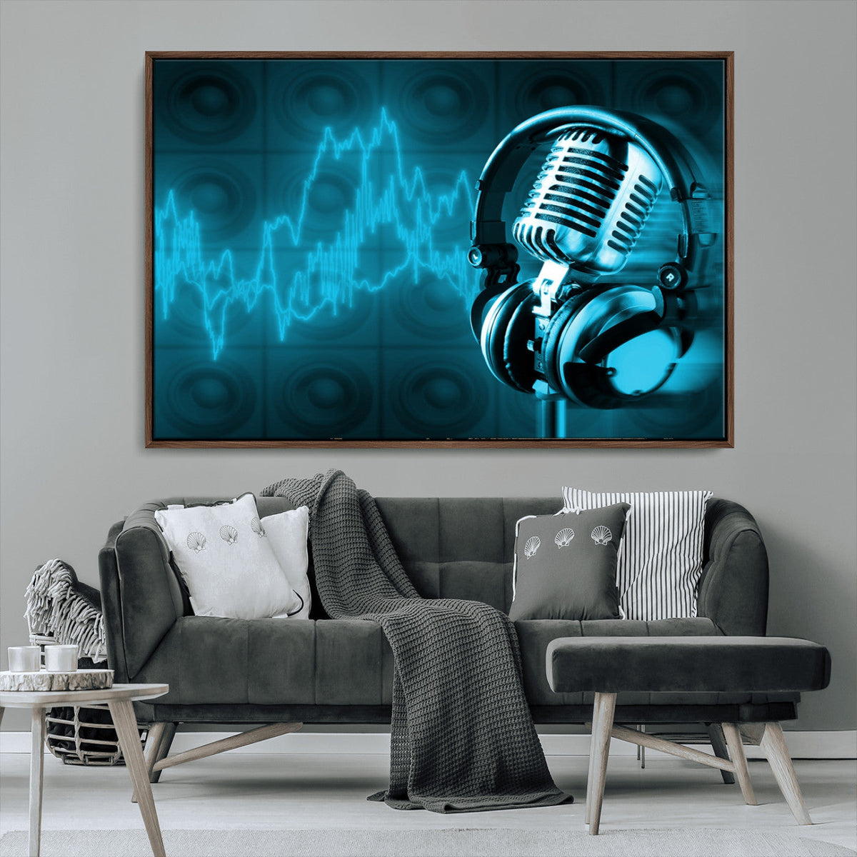 Music and Microphone Wall Art Canvas Print