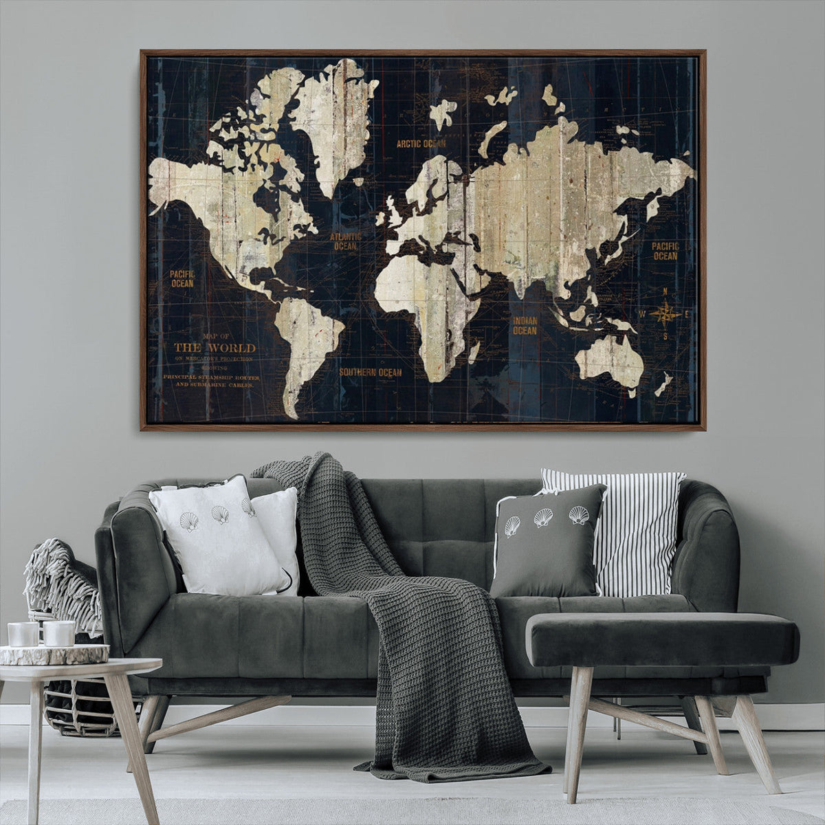 Antique Old World Map Wall Art Canvas Print