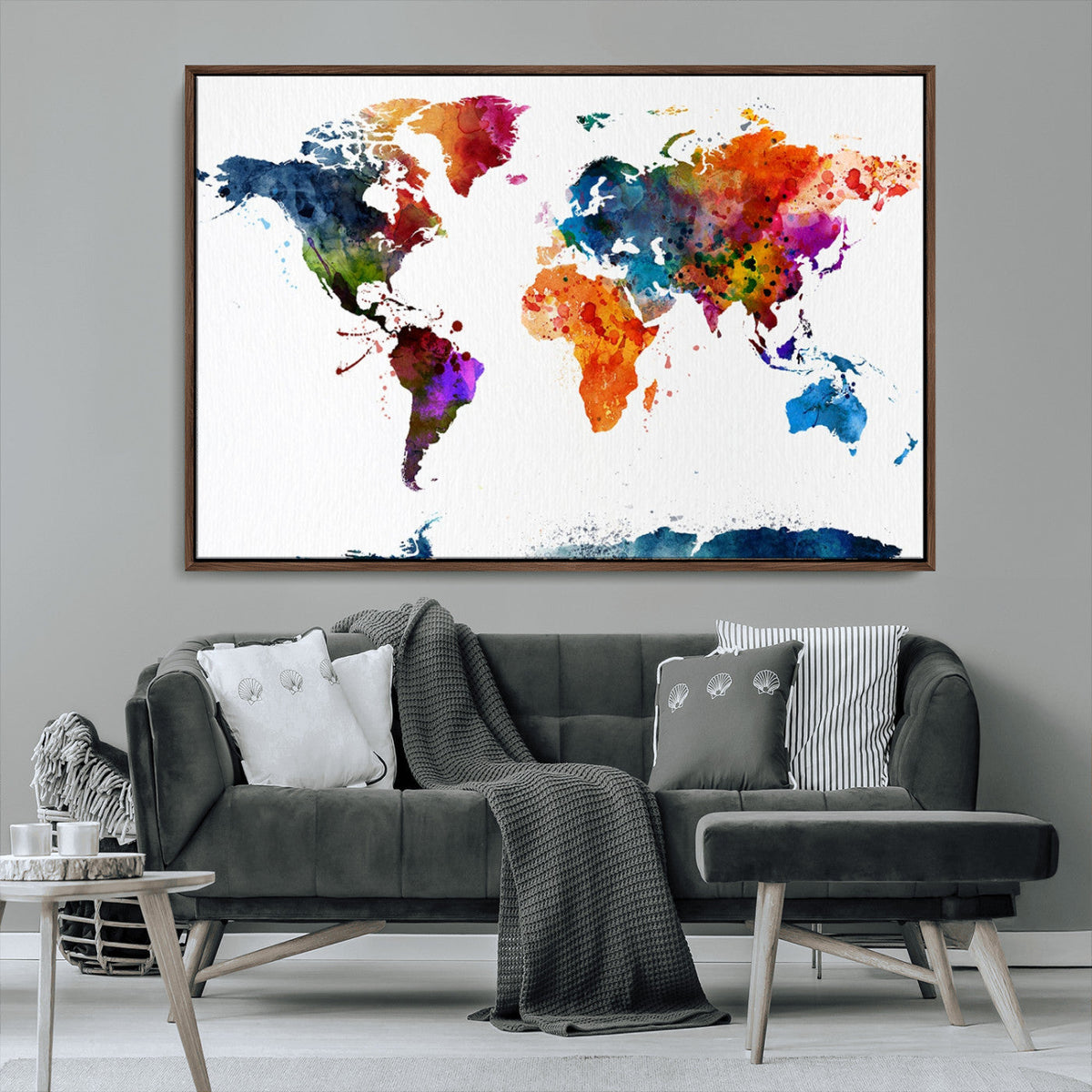 World Map Canvas Print – Detailed Map of the World Wall Art