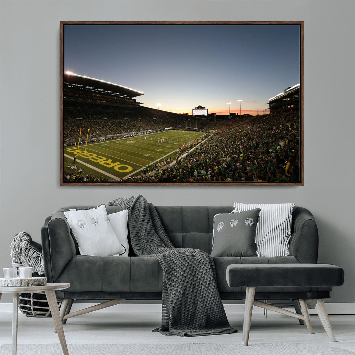 Oregon Ducks Football Team Print - Eugene Autzen Stadium