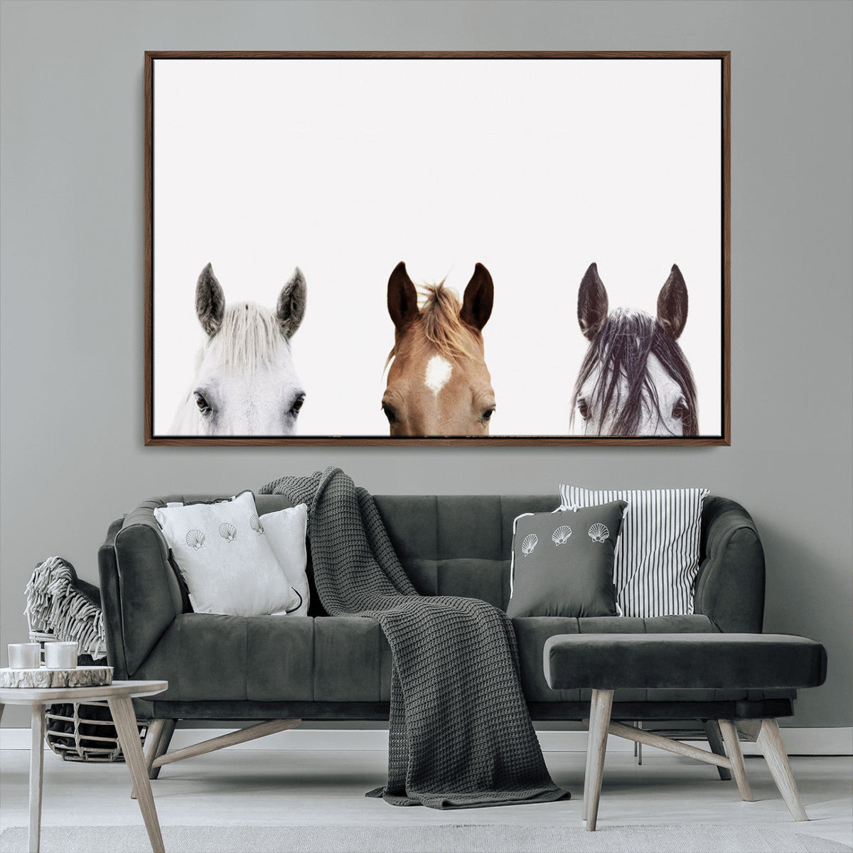 Horse Prints Set, Set of 3 Horse Wall Art, Horses Portraits,