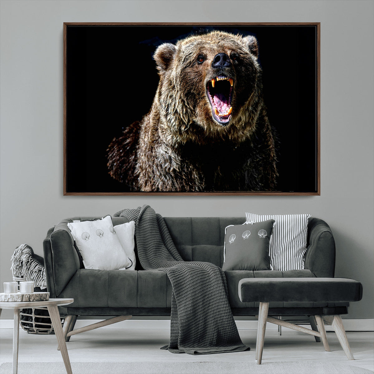 Grizzly Bear Canvas Print | Wildlife Wall Art for Cabin
