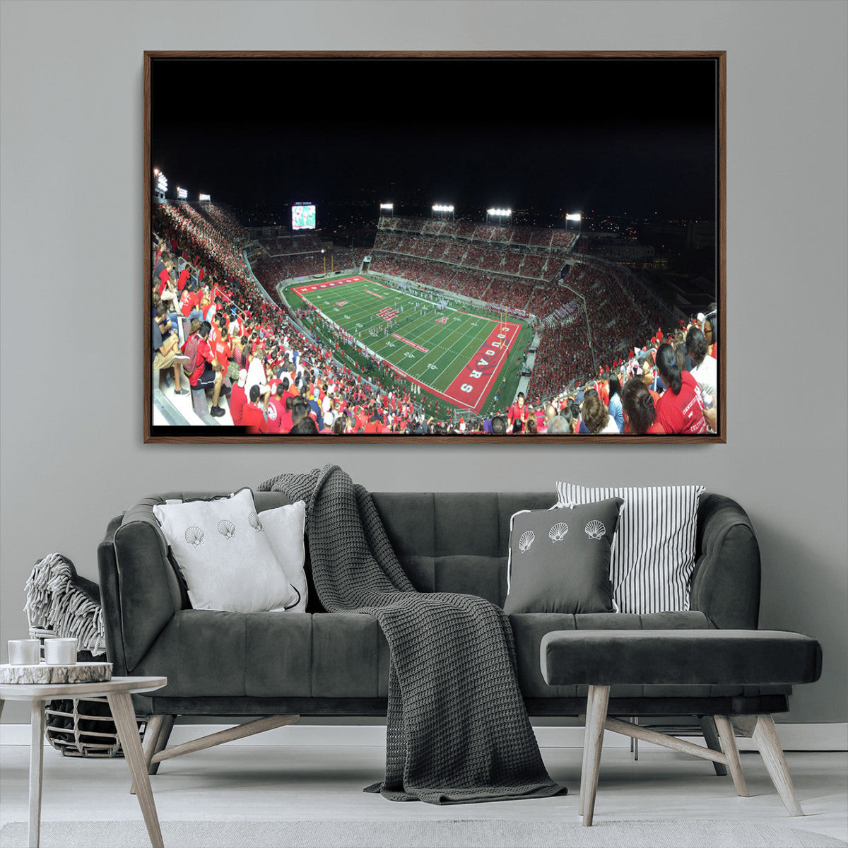 Houston Cougars Football Team Print - Houston TDECU Stadium