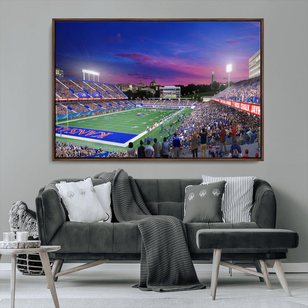 University of Kansas Jayhawks Football Team Print Canvas-
