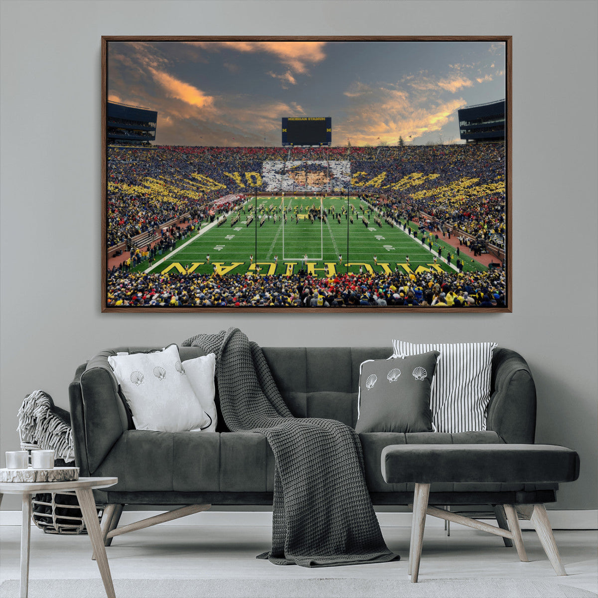 University of Michigan Wolverines Print Canvas, Football