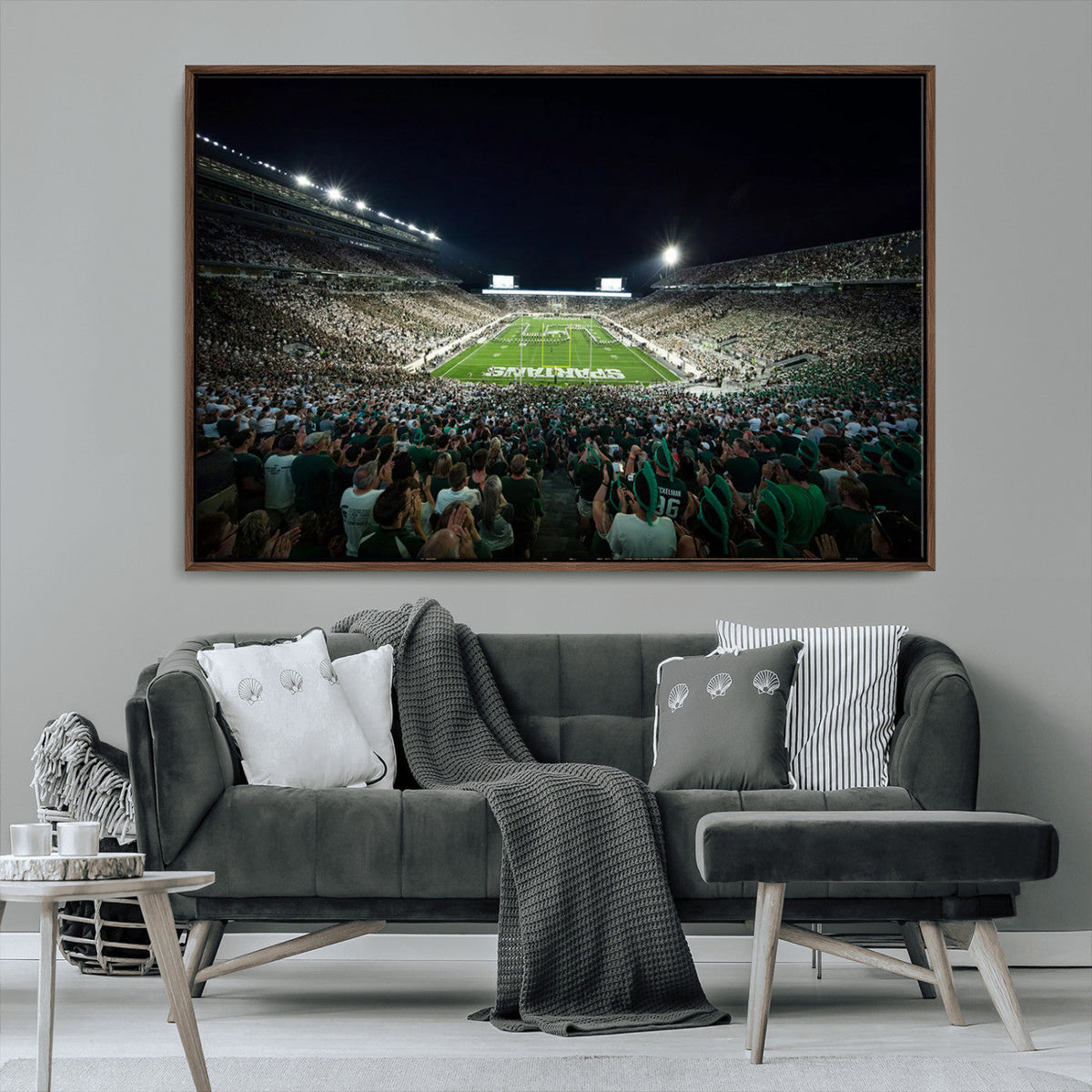 Framed Michigan State Spartans Football Team Print - East