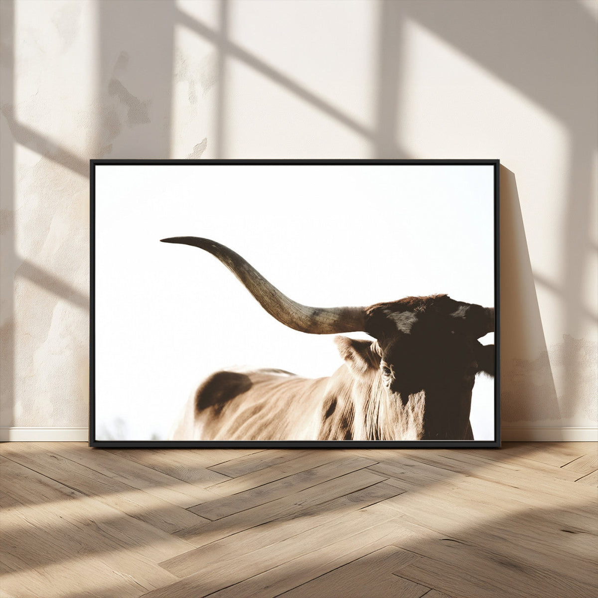 Texas Longhorn Wall Art Canvas Print | 3-Panel Large