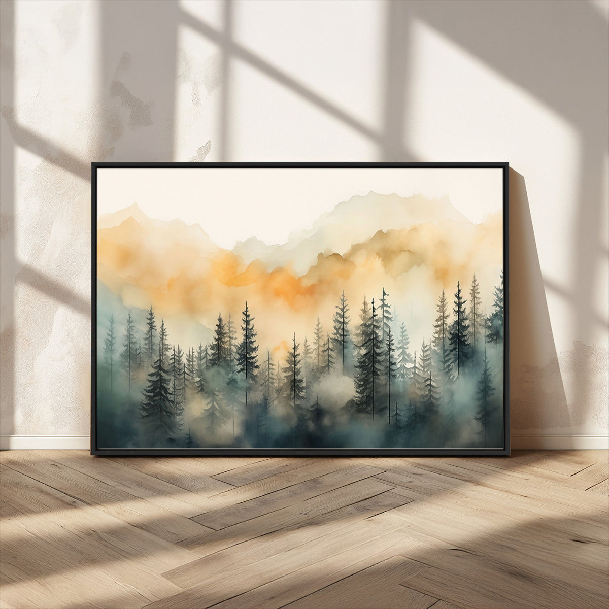 Abstract Forest Print - Mountain Wall Art | Autumn Landscape