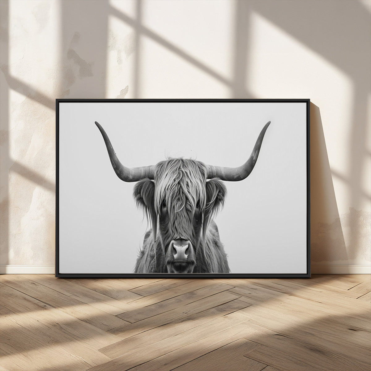 Farmhouse Longhorn Wall Art Canvas Print, Longhorn Texas