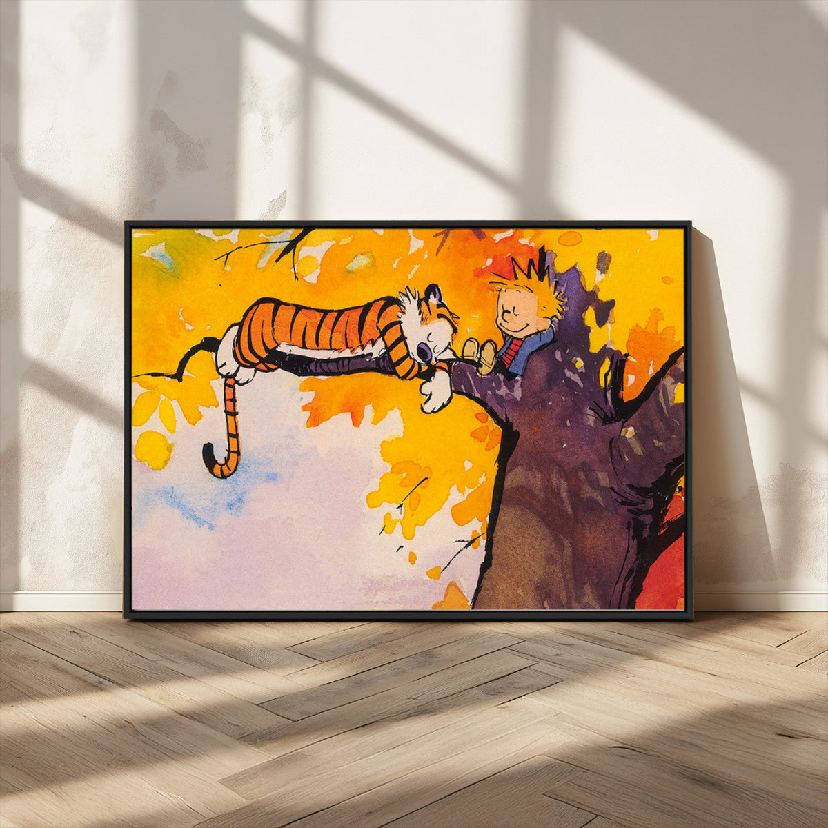 Calvin and Hobbes Tree Scene Canvas Print | 3 Panel Large