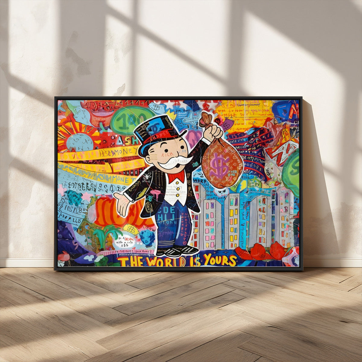 Pop Art Monopoly Man Canvas Wall Art Print - Bold and
