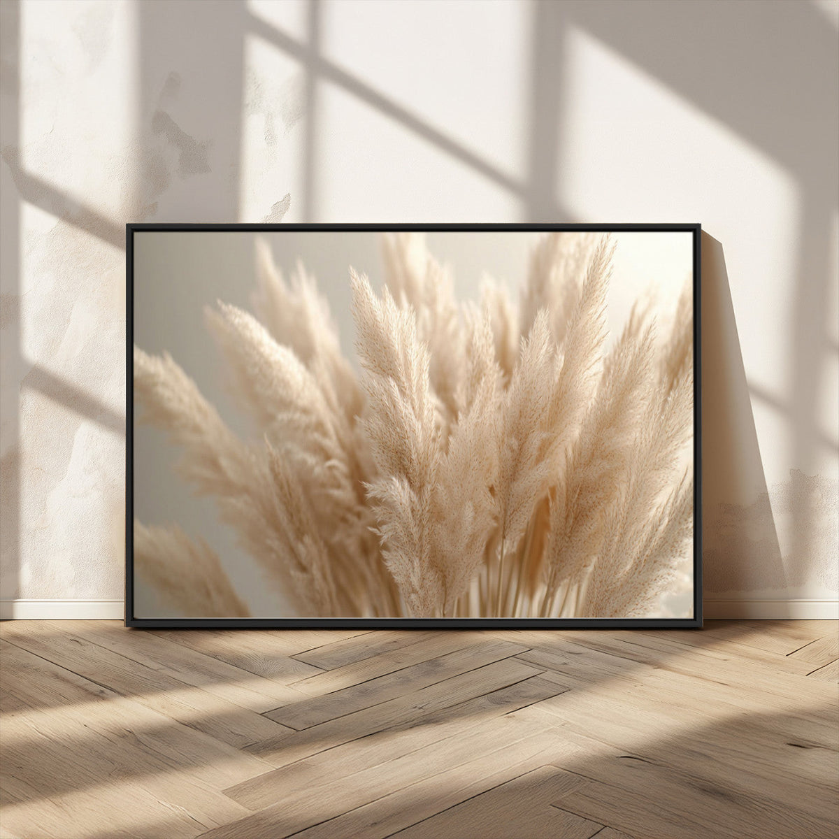 Pampas Grass Canvas Wall Art - Elegant Neutral Decor for