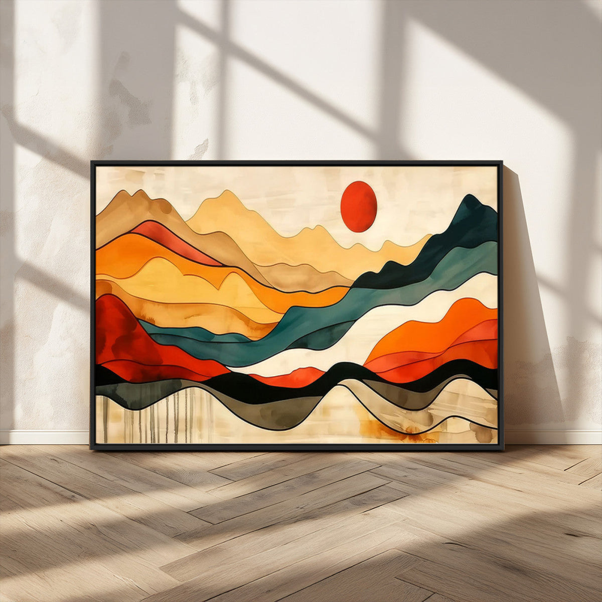 Mid Century Wall Art Print - Abstract Woodland Print -