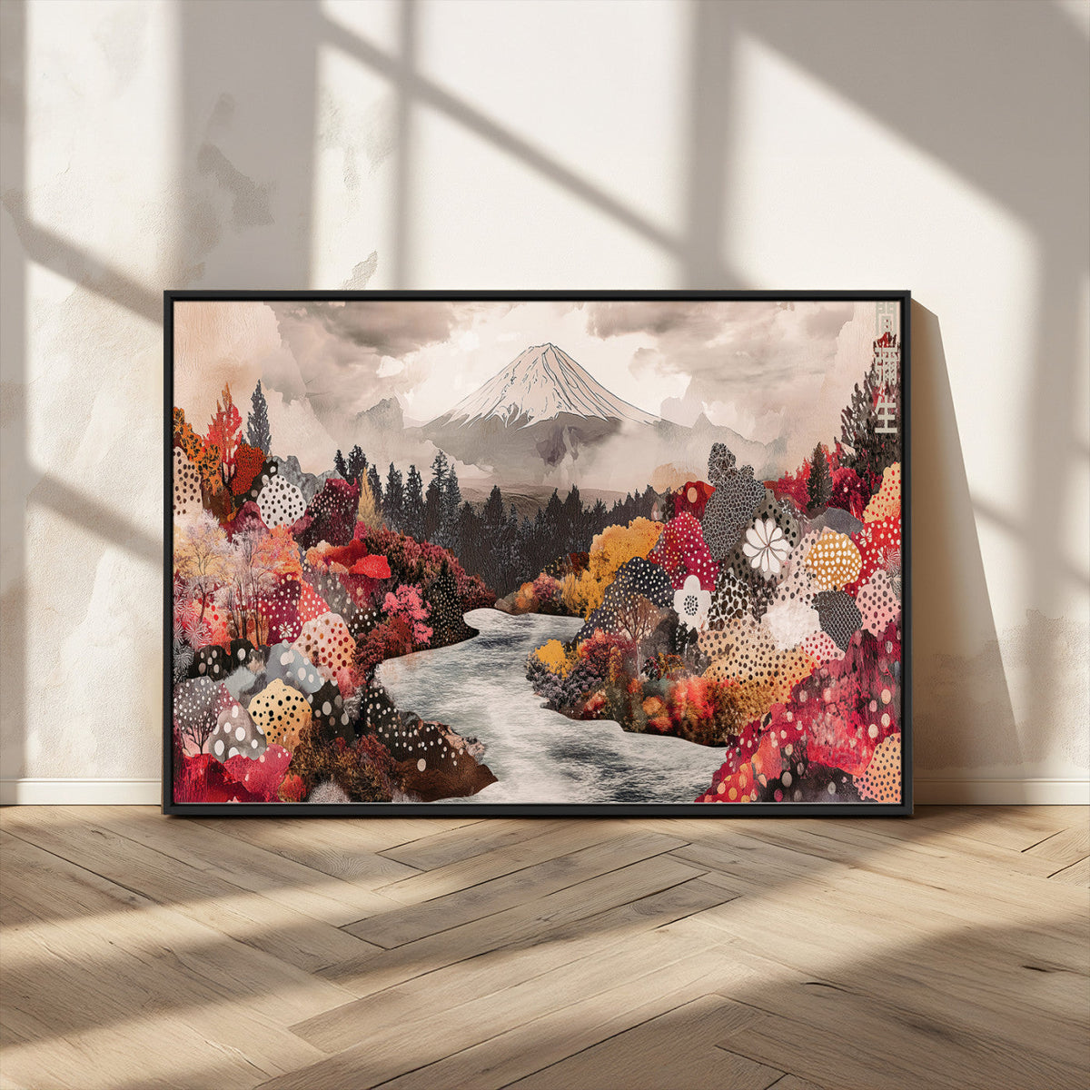 Mountain Wall Art Canvas Print – Framed Autumn Forest