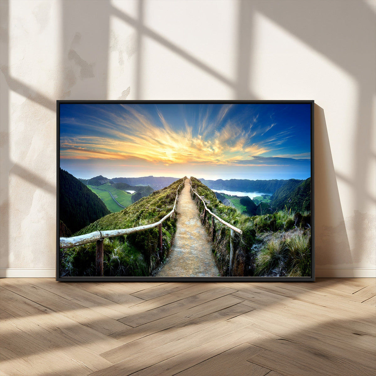 Mountain and Sunset Wall Art Canvas Print
