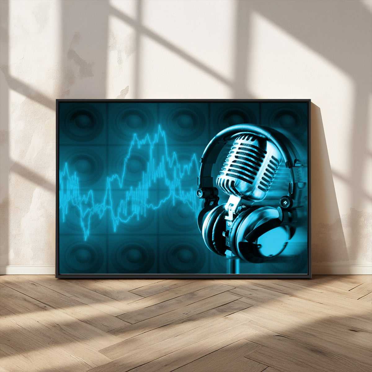 Music and Microphone Wall Art Canvas Print