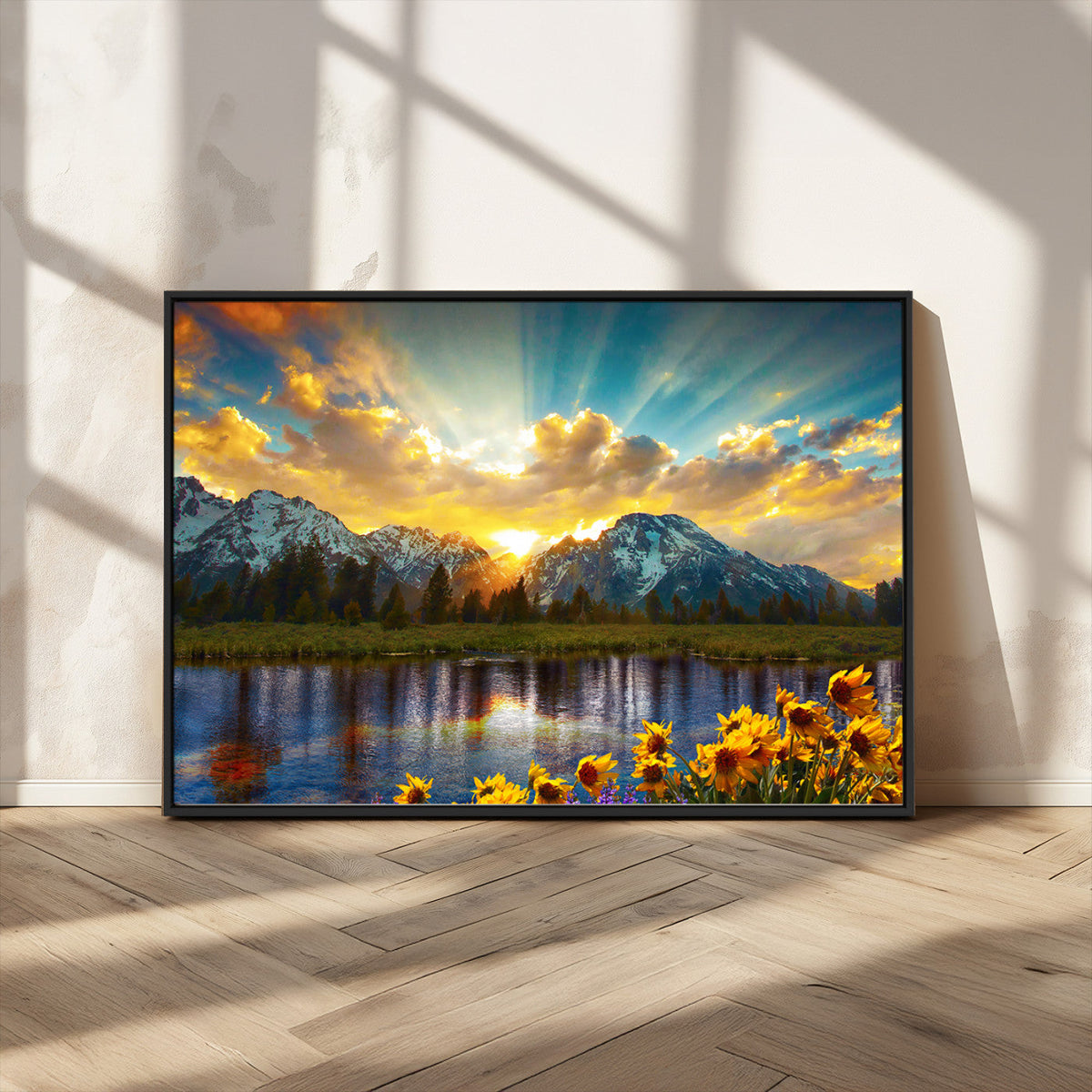 Grand Teton Park Sunrise Wall Art – Vibrant Landscape Canvas