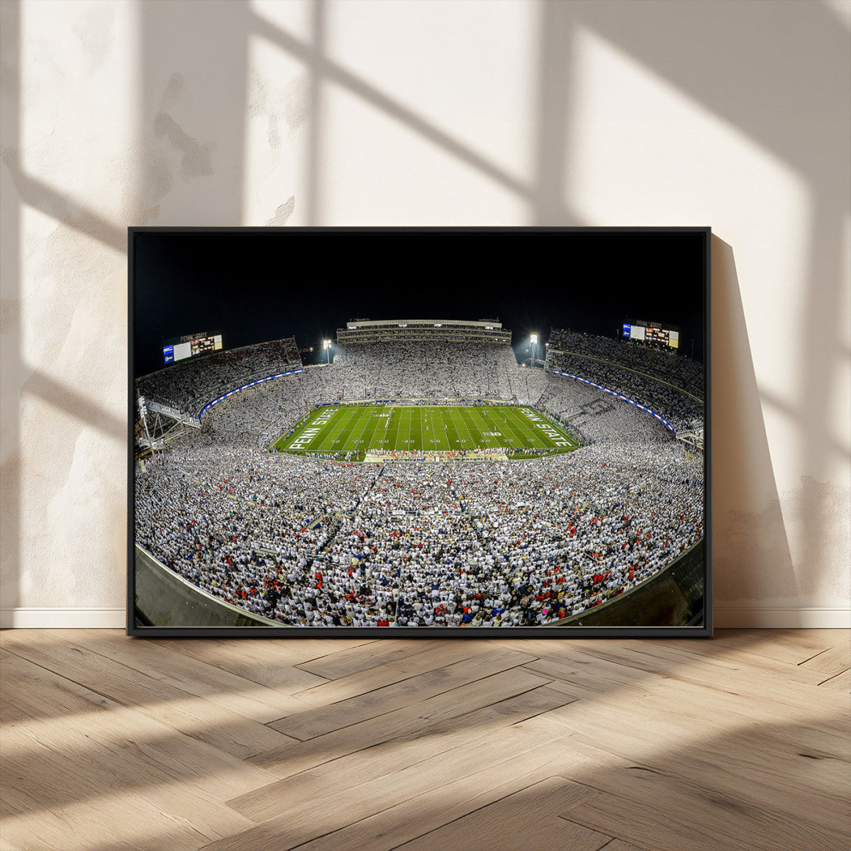 Beaver Stadium Night Game Triple Canvas Wall Art - Penn