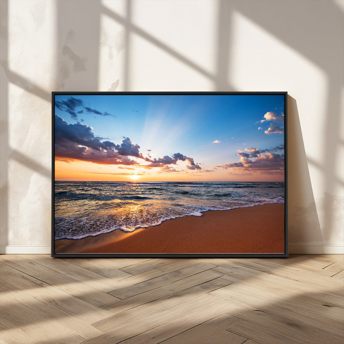Golden Hour Beach Sunset Wall Art | Canvas Print | Ready to