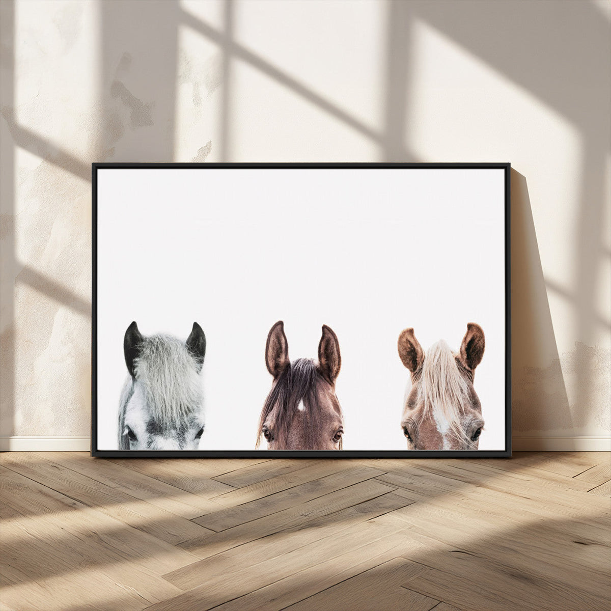Horse Wall Art - Minimalist Horse Triptych Wall Art – Modern