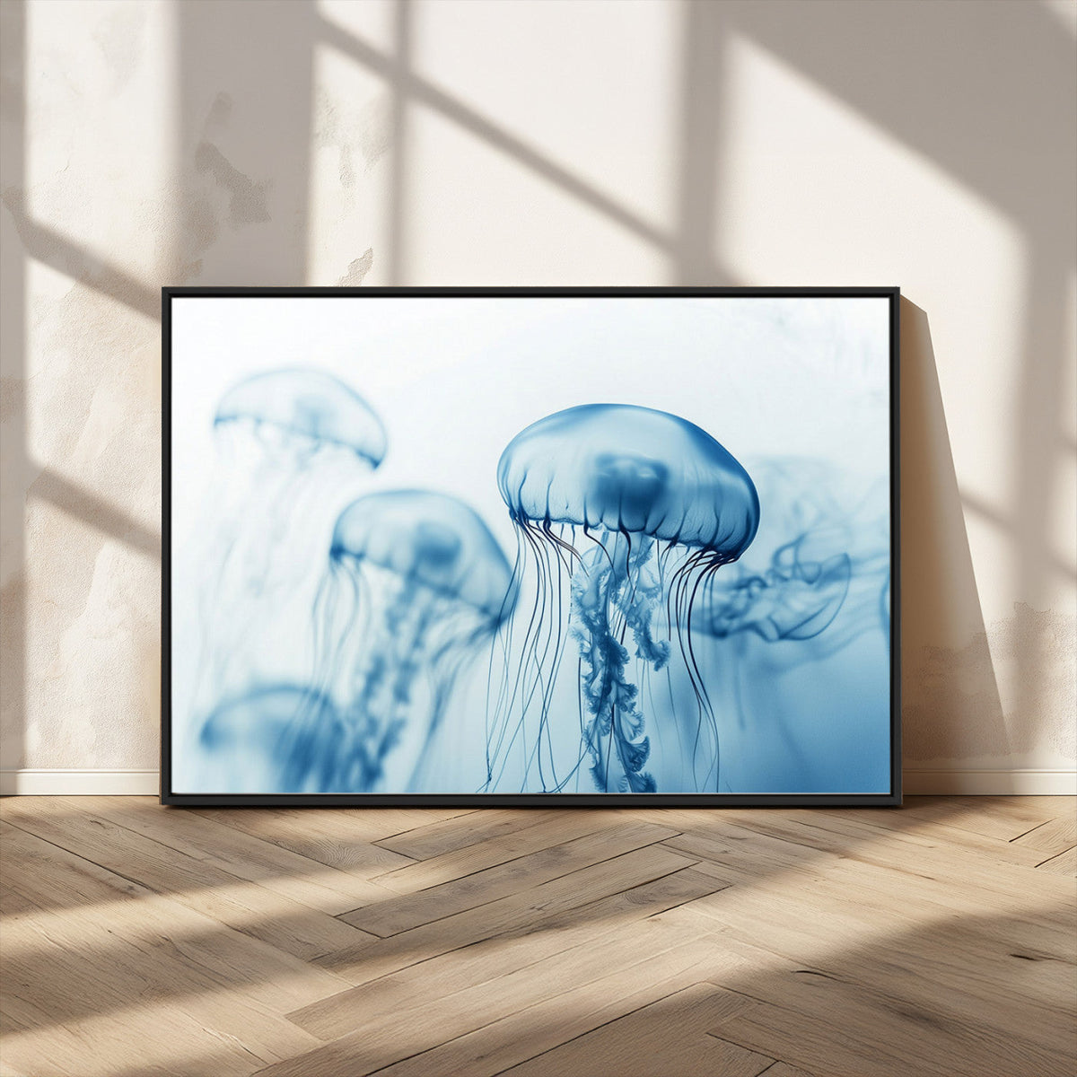 Blue Jellyfish Wall Art Canvas Print