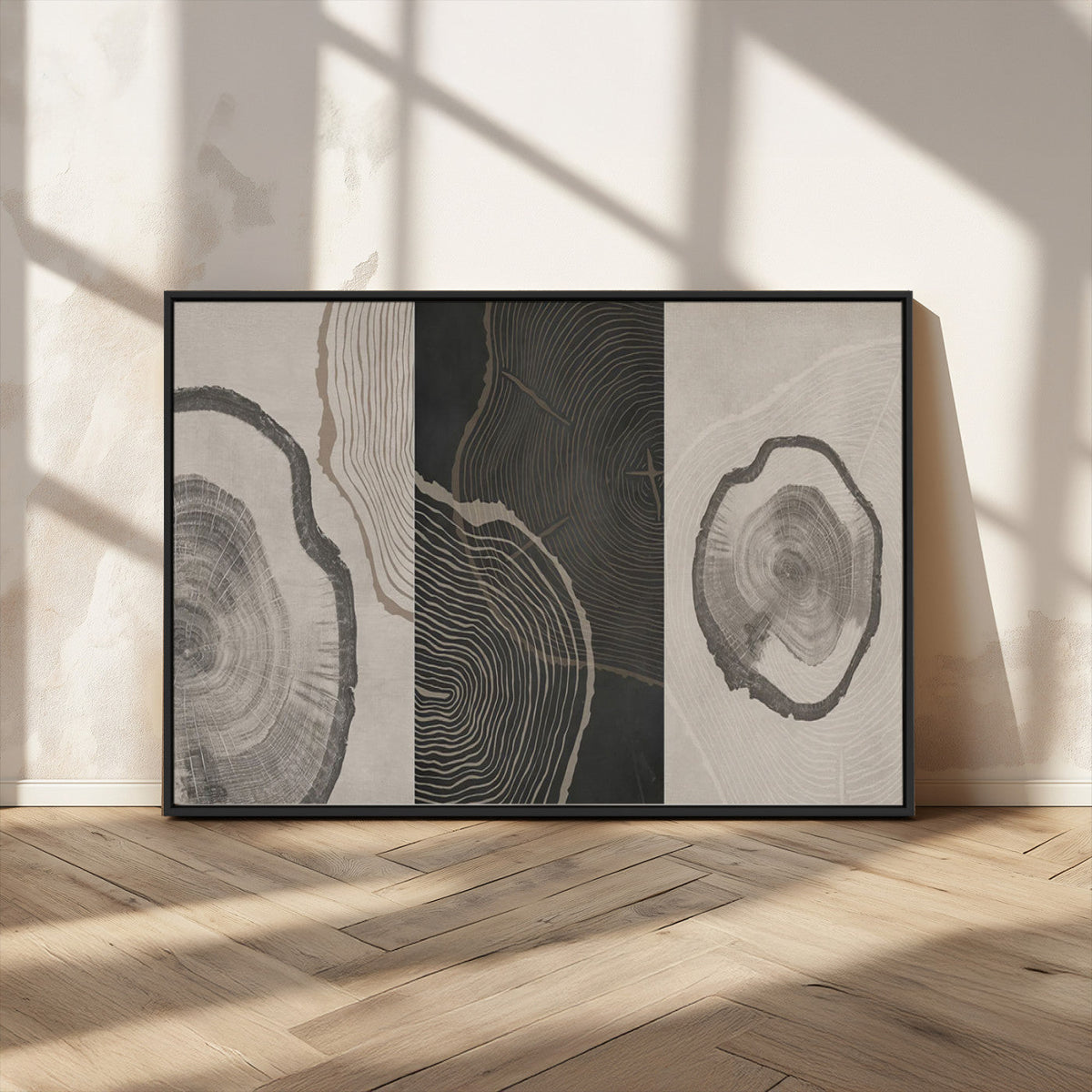 Minimalist Tree Rings Wall Art | Modern Abstract Canvas