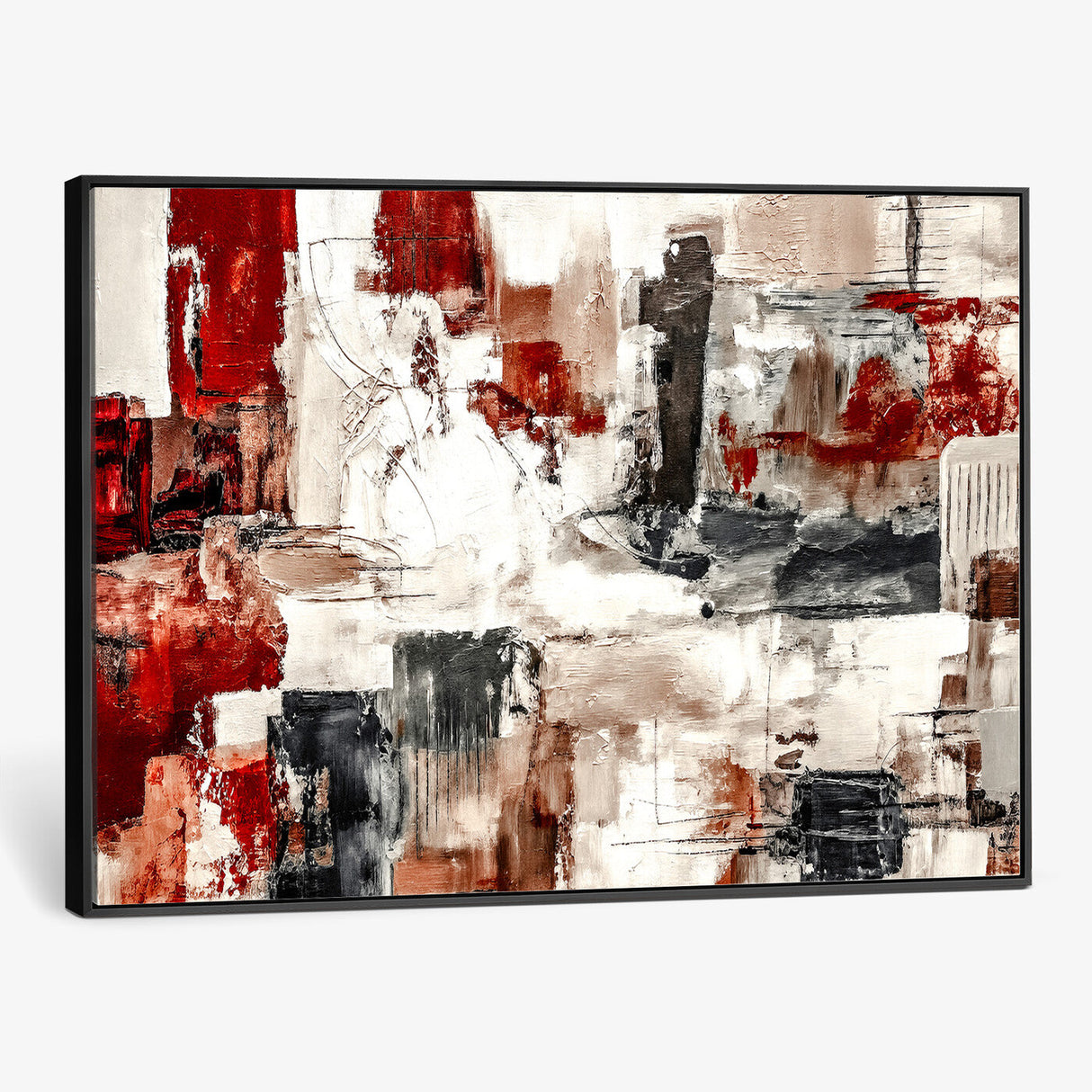 Blue Teal Abstract Canvas Wall Art, Modern Textured Painting Print, Navy Orange White Contemporary Art, Neutral Living Room Decor, Office Art