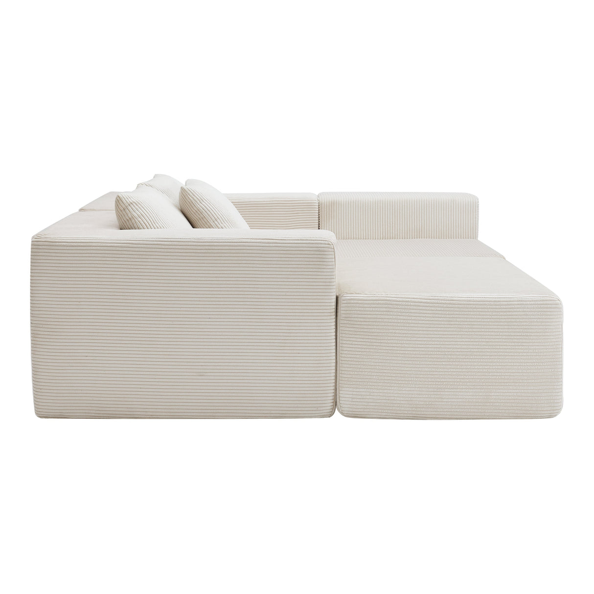 107" Compressed Sectional Sofa (Beige)