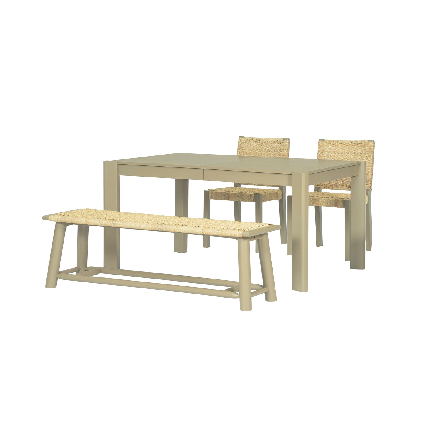 Meridian Extendable Solid Wood & Rattan Dining Set