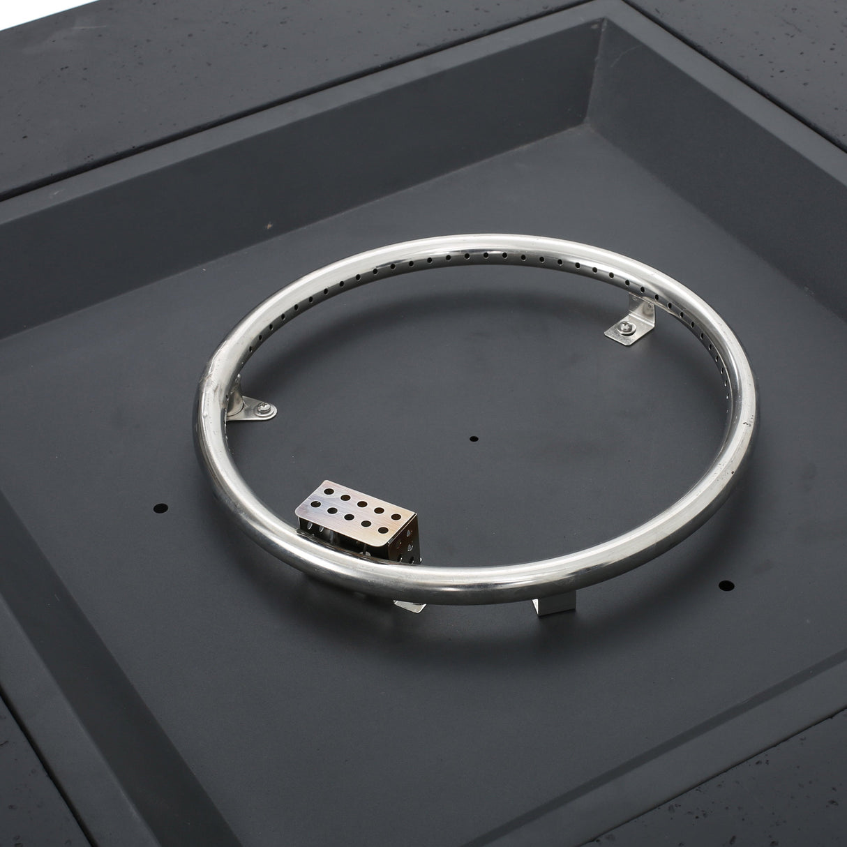 Modern 50,000 BTU Square MgO Fire Table with Propane Tank in Dark Grey