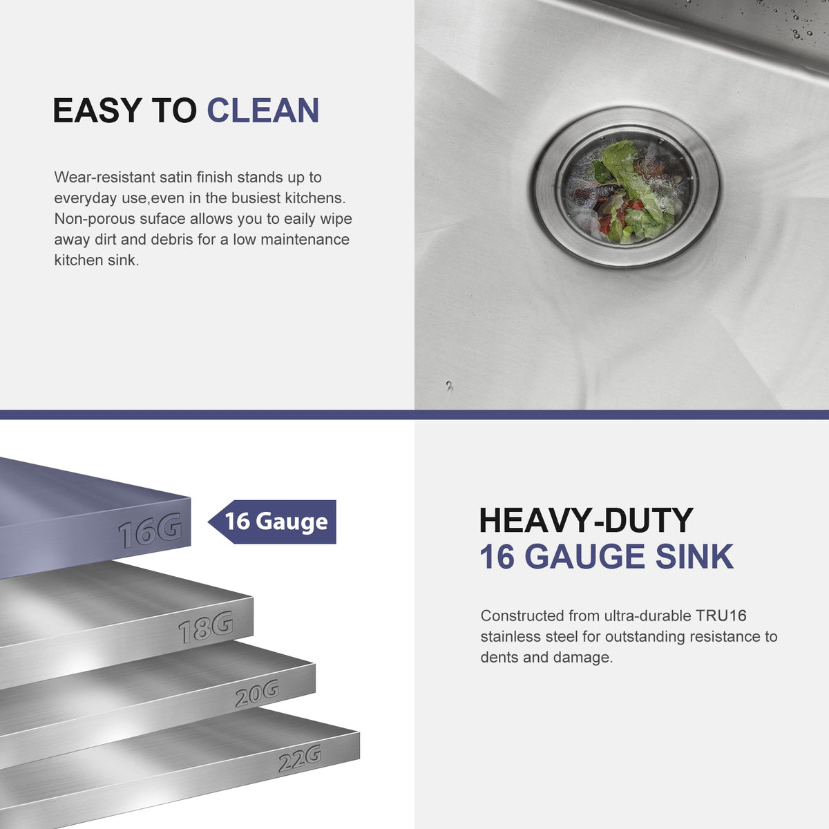 33 Inch Topmount Sink - Stainless Steel Kitchen Sink