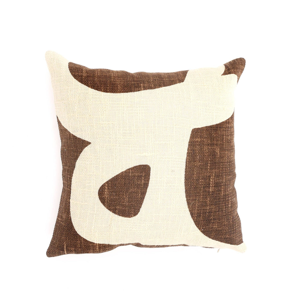 Handcrafted Cotton Slub Abstract Printed Square Pillow