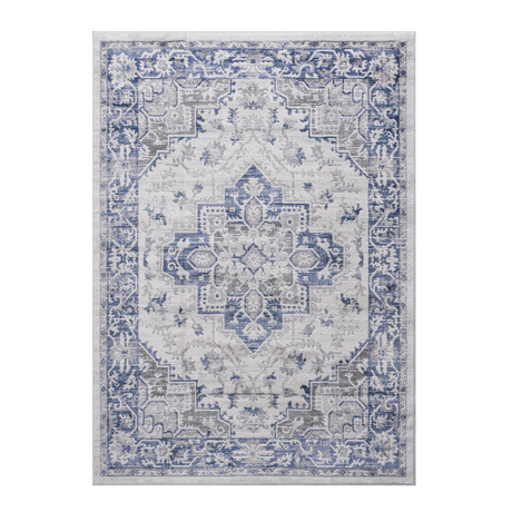 NAAR MARFI Collection 2X3 Blue/Grey/Oriental Non-Shedding and Stain Resistant Area Rug