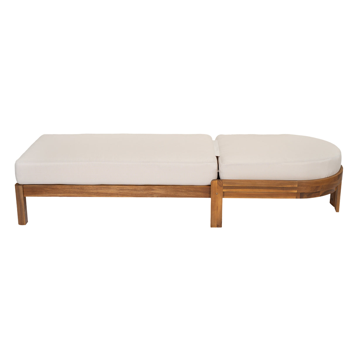 Patio Acacia Wood Chaise Lounge Chairs with Adjustable Backrest Set of 2