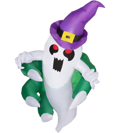 4ft Animated Window-Cling Inflatable Ghost with LED Illumination
